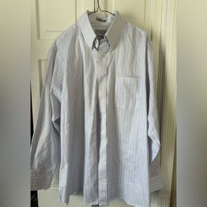 W.H. Belk Long sleeve Button Down Dress Shirt Pin Stripe Soze 16 1/2 and 34/35